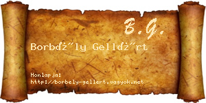 Borbély Gellért névjegykártya